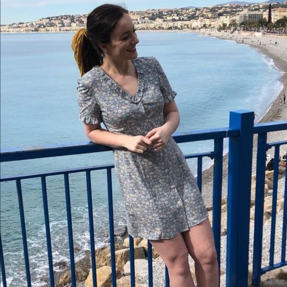 Blue floral summer dress